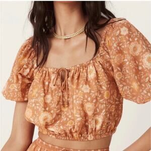 Spell & The Gypsy Collective Utopia Off The Shoulder Floral Print Crop Top. XS